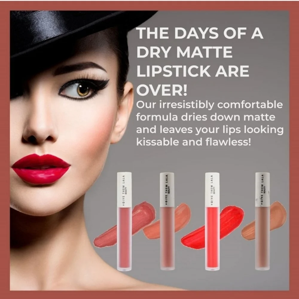 NIB GIVE THEM LALA * HYDROMATTE LIPPEE - I LOVE YOU - RED LIPCOLOR